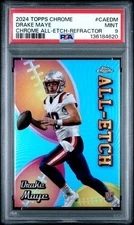DRAKE MAYE 2024 Topps Chrome #CAE-DM CHROME ALL-ETCH REFRACTOR Rookie RC PSA 9