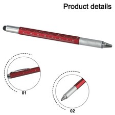 Innovative Touchscreen Stylus Pen with Rubber Head and Level Ruler Screwdriver