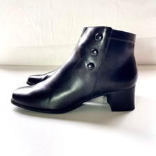 Victorian Edwardian Chrissie Goth Ankle Boot Vamp Vegan Bootie Shoe Womens 7.5