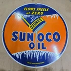 SUNOCO OIL PORCELAIN ENAMEL SIGN 29 X 29 INCHES