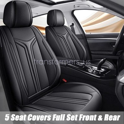 For Ford F150 F-150 Crew Cab Faux Leather Car Seat Covers Full Set Front & Rear