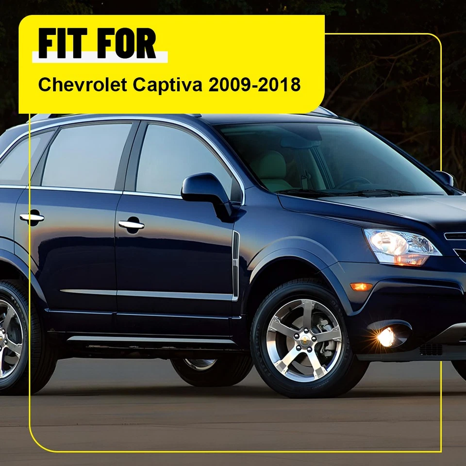 Ajuste Chevrolet Captiva 2009 2018 6 piezas negro brillante puerta pilar poste cubierta moldura OEM Foto 4 de 4