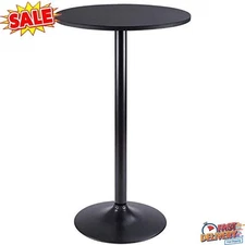 39.5"H Bistro Pub Table Round Bar Height Cocktail Table Metal Base MDF Top NEW