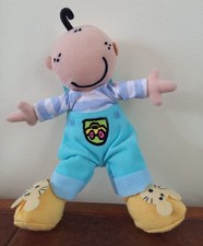 SMILEY BLUE DUNGAREES YELLOW BOOTS SOFT TOY 8"
