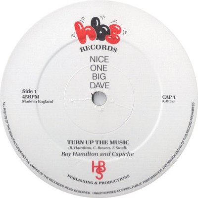 Roy Hamilton And Capiche - Turn Up The Music (12'')