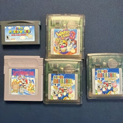 Nintendo Game Boy Lot of 5 Cartridges: Super Mario Land, Super Mario Bros, Wario