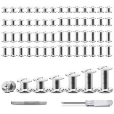 120 Sets Chicago Screws for Leather,Metal Repair Rivets Kit,Silver M5 Sizes