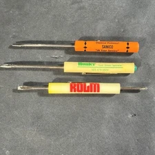 Vtg 3pc Screwdriver Advertising Lot Oregon IBM / Irrigation & Plumbing / Sanico
