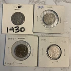 Coin Lot 1930, 1934, 1936, 1937-S Buffalo Head Nickels
