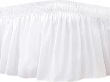 Queen Wrap Around Bed Skirt 15" Drop White Adjustable Elastic Easy Fit Dust