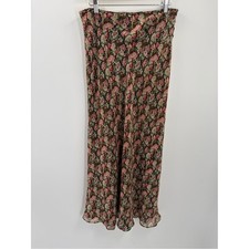 Vintage 90 Express Pink and Green Floral Maxi Skirt 9/10