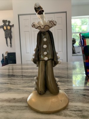 alfredo barbini murano glass Clown With Cenedese Label 