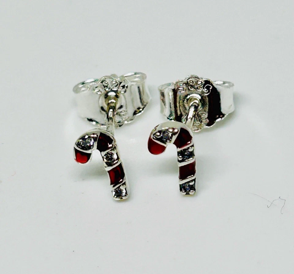 Nuevos Pendientes Pandora Bastón de Caramelo Rojo Brillante 292996C01 Foto 2 de 4