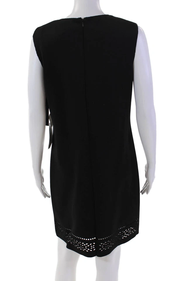 Vestido negro Marc New York para mujer con cremallera trasera cuello redondo corte láser talla 6 Foto 3 de 4