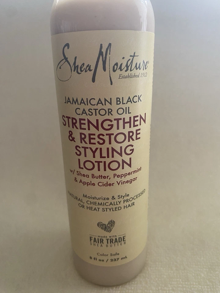 Loción de estilo para fortalecer y restaurar aceite de ricino negro jamaicano Shea Moisture Foto 2 de 4