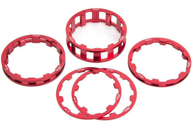 5 BOX Zero Stem Spacer Distanzscheiben 1'' rot