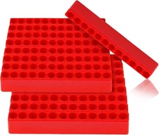 20 PCS Hex Bit Holder Organizer, 12-Slot 1/4" Storage Case, Red Plastic