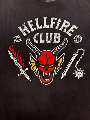 Stranger Things Hellfire Club T-shirt Men's XL Black