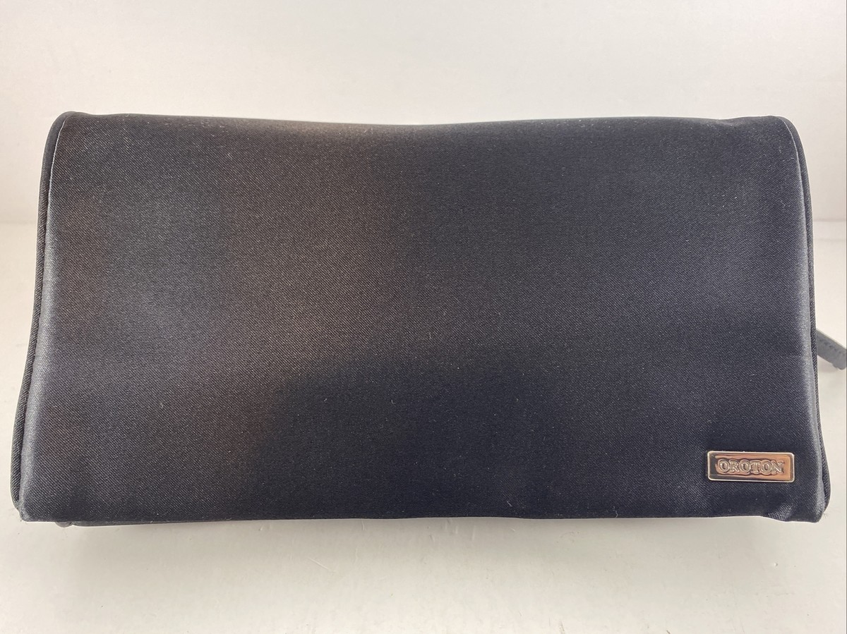 OROTON Black Satin Clutch Bag Purse (collaboration with Qantas