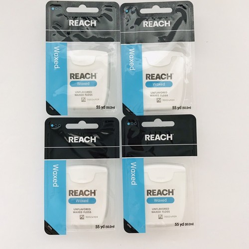 4 Pack Reach Unflavored Waxed Dental Floss, 55 yds each - Bild 2 von 3