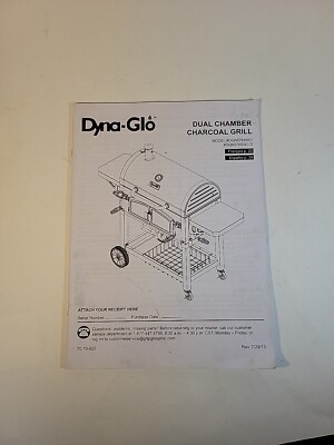 Dyna Glo Dual Chamber Charcoal Grill Model DGN576SNC PRODUCT MANUAL ONLY