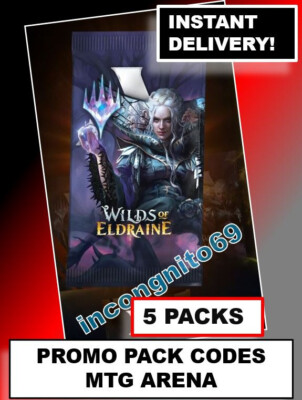 MAGIC MTGA MTG ARENA CODE CARD 5 Promo Pack Booster 5 CODES WILDS OF ELDRAINE