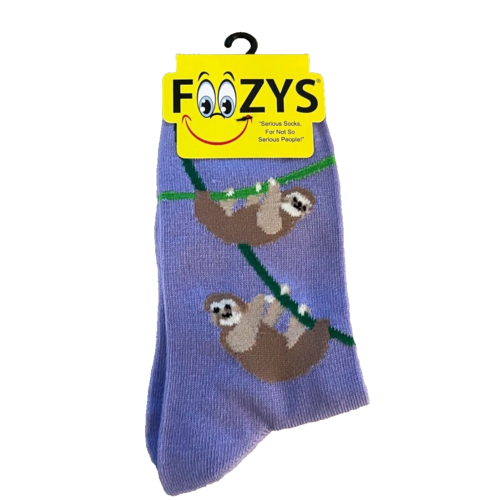 Foozys Women's Crew Socks; Monkeys; Purple; Women's Size 9-11