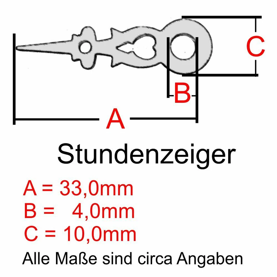 Zeiger Kuckucksuhr Uhr mit Zeigerbuchse und Zeigermutter für Zifferblatt ø 80mm - Bild 3 von 4