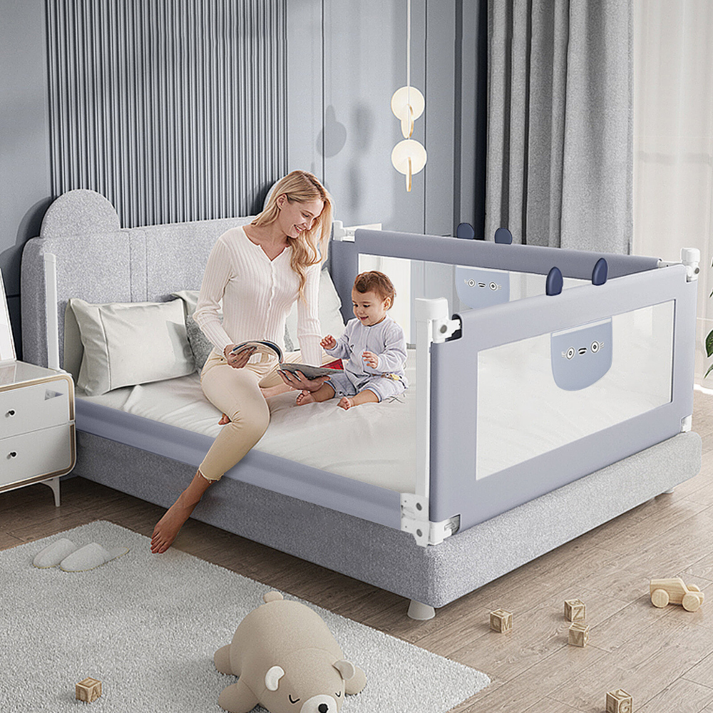 Festnight Sponda Letto Di Sicurezza Pieghevole - 150x42 Cm - Blu - Adatta Per Materassi Da 10 A 20 Cm