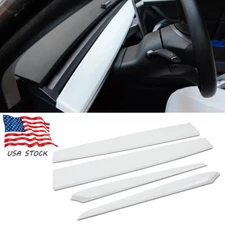 4PCS Dashboard Cover Wrap & Front Door Inner Armrest Panel Trim for Tesla 3 & Y