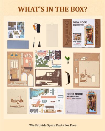 Rokr DIY Book Nook Kit 3D Madera Puzzle Librería Decoración Miniatura Casa con LED - Imagen 4 de 8