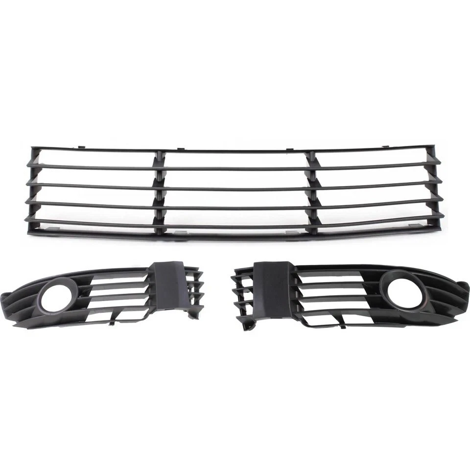 New Front Bumper Grille + Fog Light Trim 3PC Fits 2001-2005 Volkswagen Passat Foto 2 de 4
