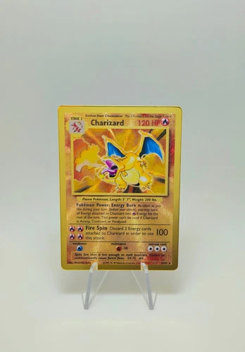 CHARIZARD Gold Metal Pokemon Card - Celebrations Promo - UPC - 4/102 - NM