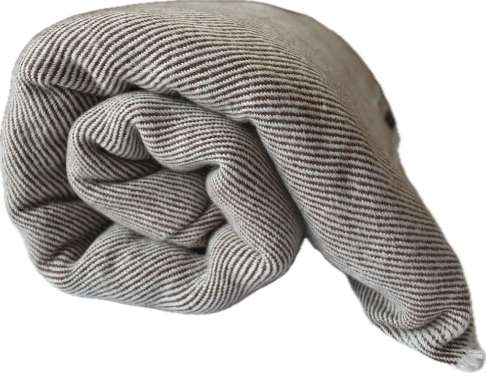 Manta/tiro de cachemir del Himalaya NHZ Natural XL 90"x108" de Nepal (café) Foto 3 de 4