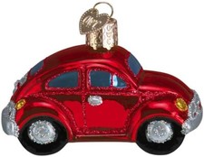 VW BUG in Red Blown Glass Christmas Ornament by Old World Christmas