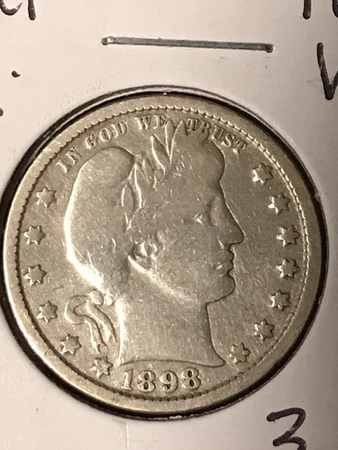 1898 Barber Quarter  VG  *Cleaned*