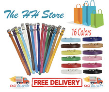 Genuine Leather Collar For Dog Puppy Kitten Cat XS S M 16 Trending Cute Colors