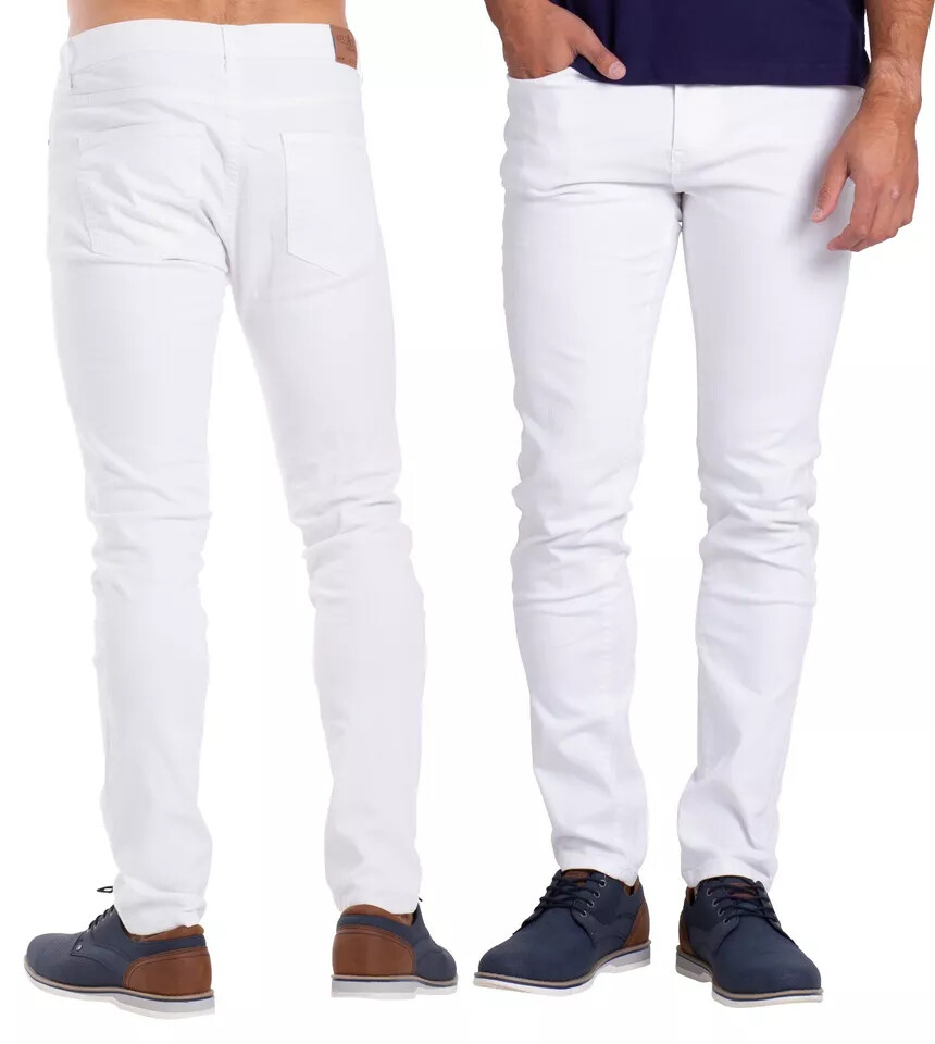 Mens Slim Fit Jeans Stretch Denim Pants Slim Skinny Casual