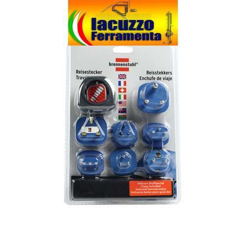 KIT ADATTATORE PRESE SPINA INTERNAZIONALE 7PZ England, Irlanda, Cipro, Hong Kong