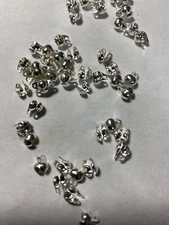Silver Plate Clamshell Bead Tips Knot cover Crimp Beads