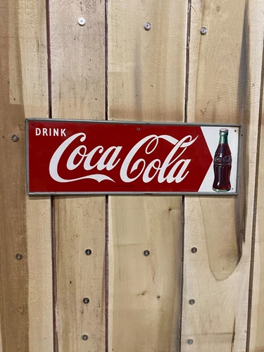 Vintage Original Clean Original Coca-Cola COKE Arrow Sign M.C.A. METAL Horizonta