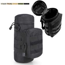 Tactical Molle Water Bottle Pouch H2O Hydration Carrier with Accessory Pouch