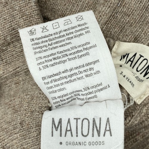 MATONA Pants Toddler 3-4 Yrs Organic Goods Cashmere Wool Sweater Knit Rib Brown - Picture 8 of 13