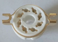 tube socket 8 pin octal chassis mount gold plated ceramic 10 pcs 6L6 EL34 6SN7GT