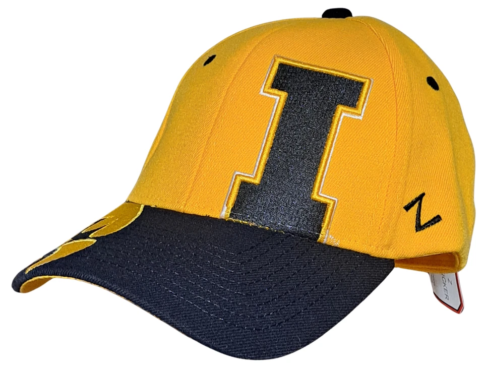 Iowa Hawkeyes Hat Cap by Zephyr NCAA Stretch Fit Black and Gold The Double Up - Image 3 of 4