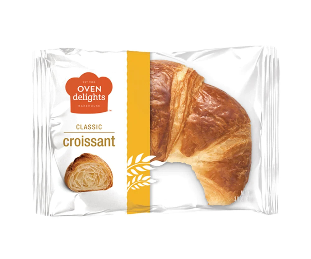 Croissant, pastelería clásica para desayuno, delicias para horno, sin OGM, 2,9 oz, paquete de 12