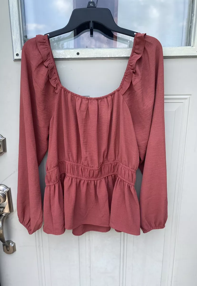 Ruffle sales bottom blouse