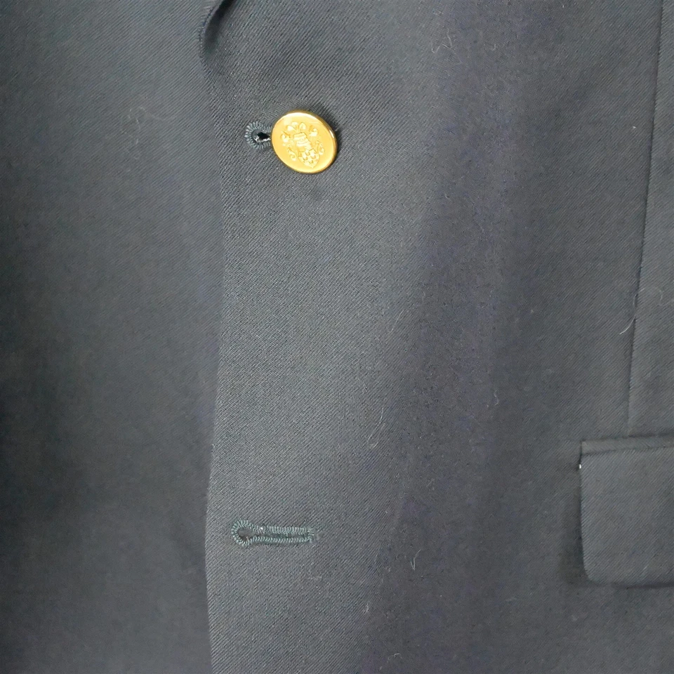 Botany 500 48R Navy Blue Gold 2 Button Wool Mens Blazer Suit Jacket Sport Coat - Image 3 of 4