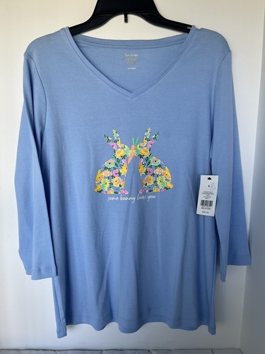 Happy Easter!!! Women’s S Vneck , 3/4 Length Sleeve Soft T-shirt 100% Cotton - Picture 3 of 3