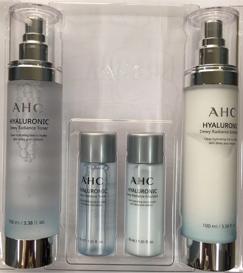 AHC Hyaluronic Skin Care Set Tónico 100ml+30ml Emulsión 100ml+30ml K-Beauty Foto 3 de 4